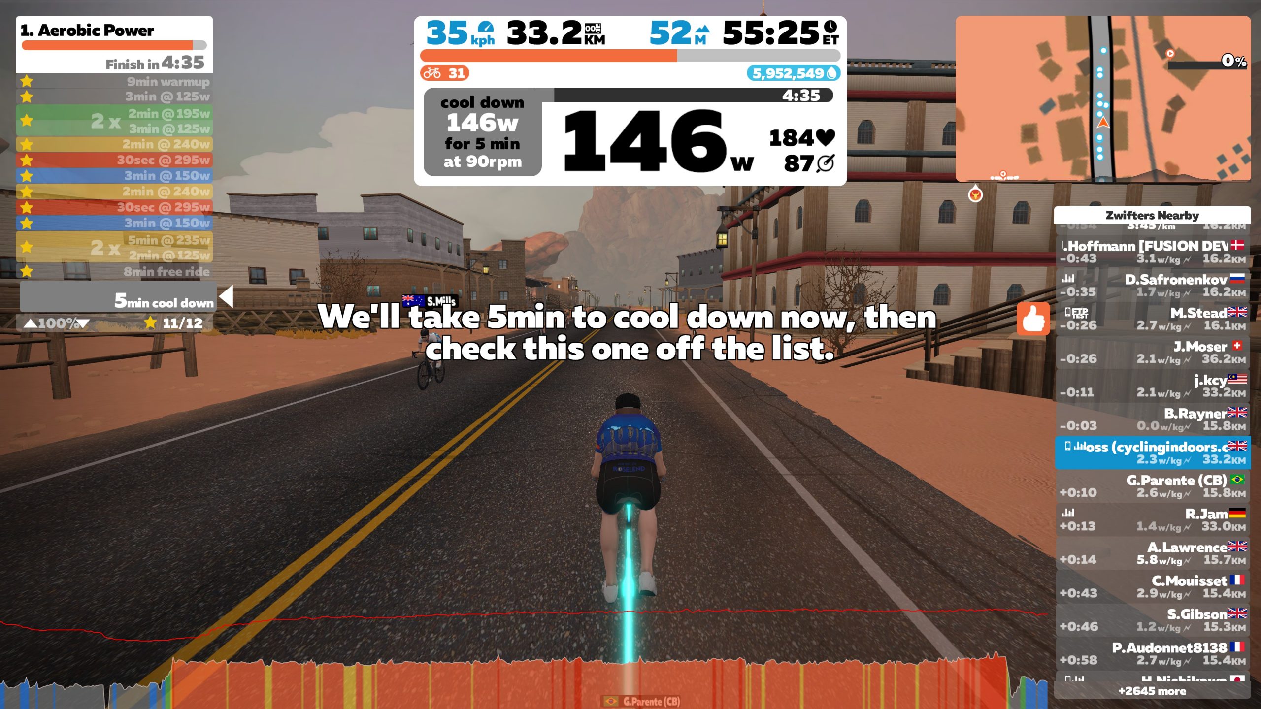 Zwift Academy 2020 Road Workout 1 Aerobic Power