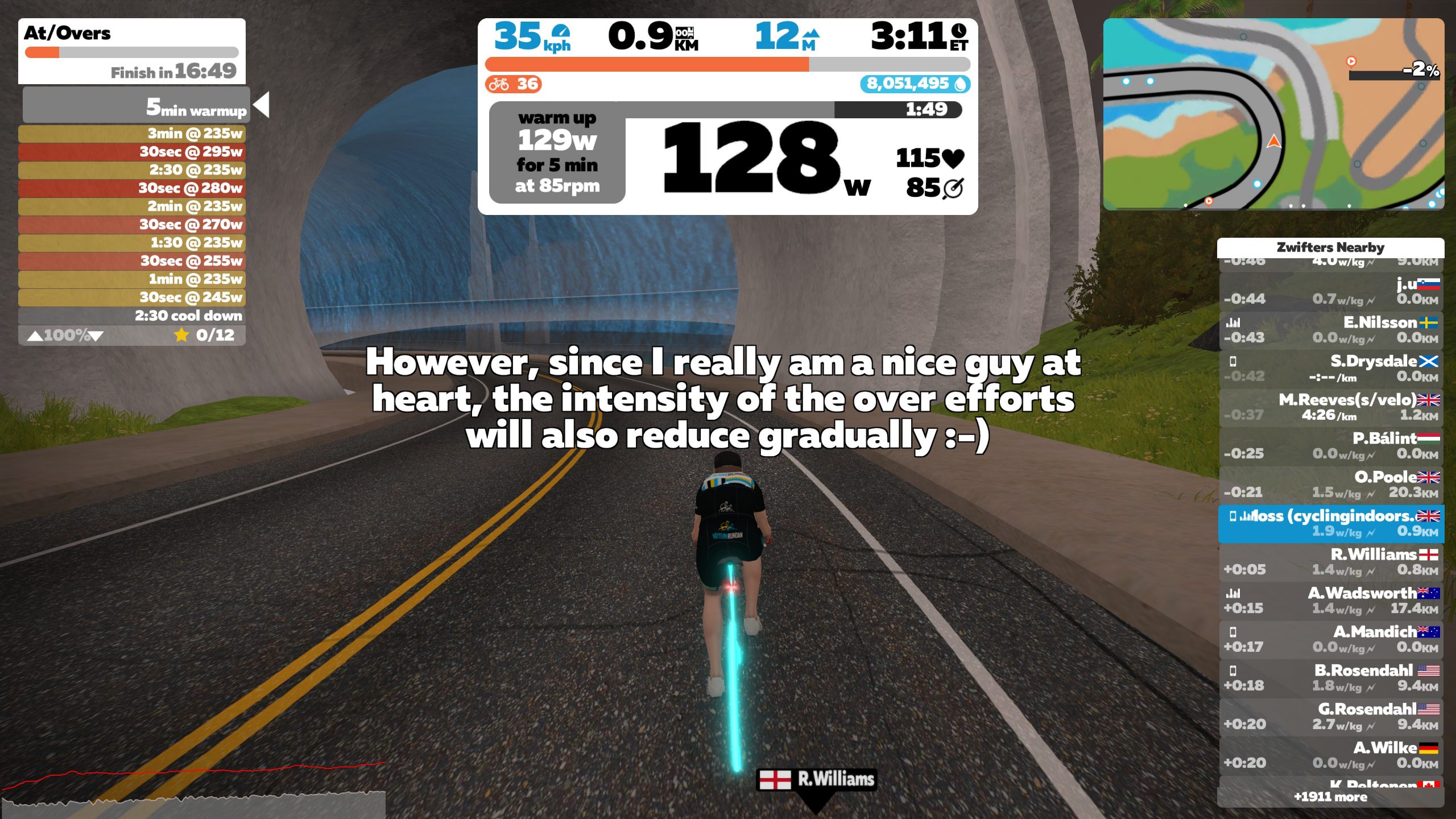 Zwift Workout of the Week AT/OVERS Cycling Indoors
