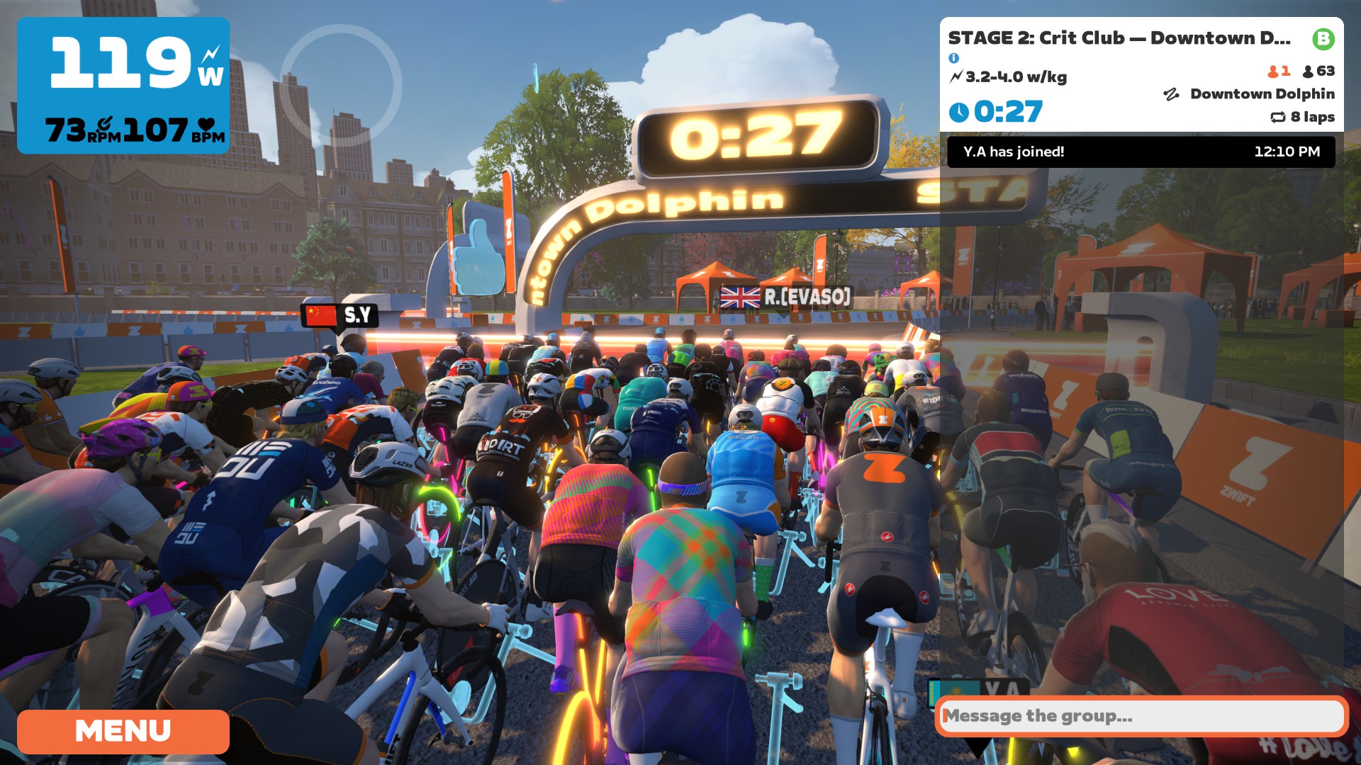 Zwift Crit Club Race: Stage 2 – Downtown Dolphin (B) | Cycling Indoors