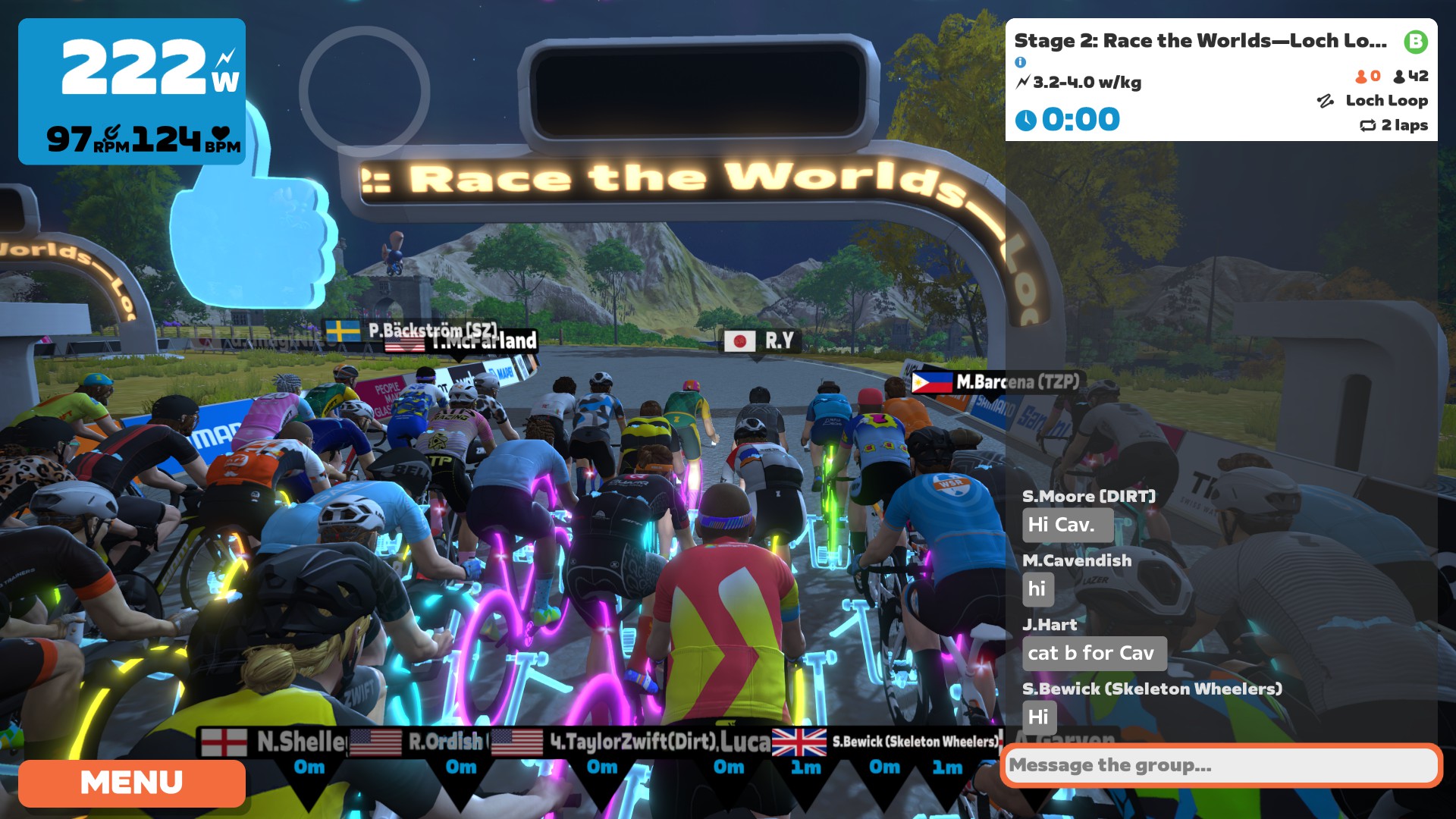 Zwift Race The Worlds: Stage 2 – Loch Loop (B) | Cycling Indoors